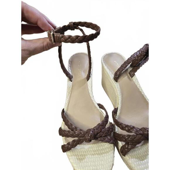 Antonio Melani Women's Brown Braided Strap Wedge Sandals Size 8M - Picture 4 of 5
